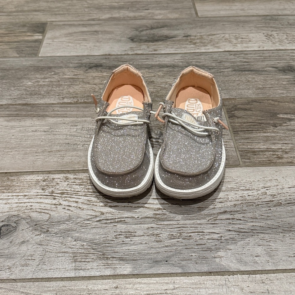 Hey Dude Kids Sparkly Gray Sneakers